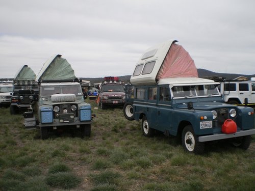 My truck foreground, James and Kelly's truck middle and TeriAnn's on the right.
