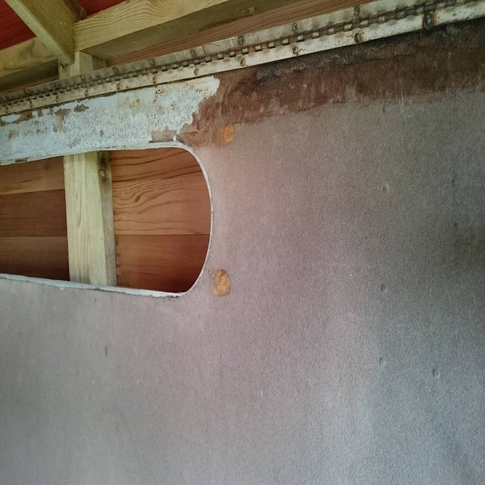 Damage to original flock lining